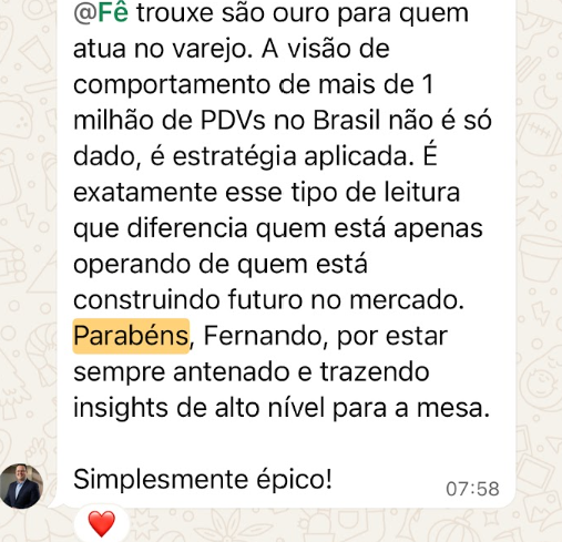 Depoimento sobre visão de comportamento de PDVs